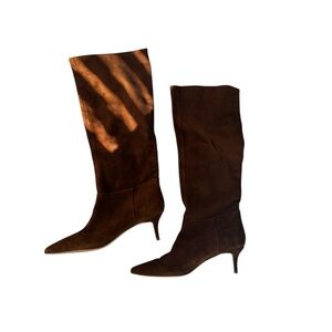 Steven pointed Brown Knee-High Women's Boots 8‎